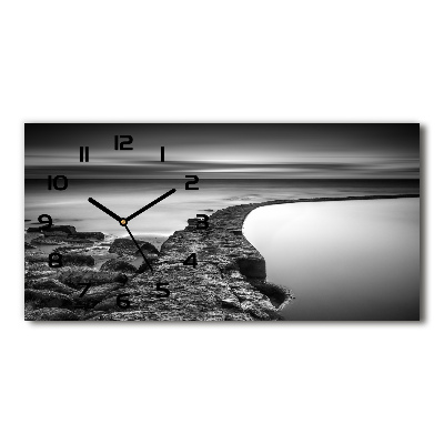Moderne wanduhr Felsiger Strand