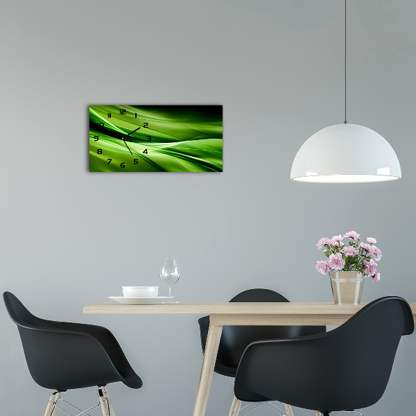 Glasuhr Hintergrund mit grünen Wellen