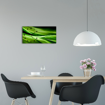 Glasuhr Hintergrund mit grünen Wellen