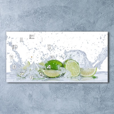 Glasuhr Limetten und Wasser