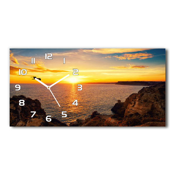 Moderne wanduhr Sonnenuntergang am Meer