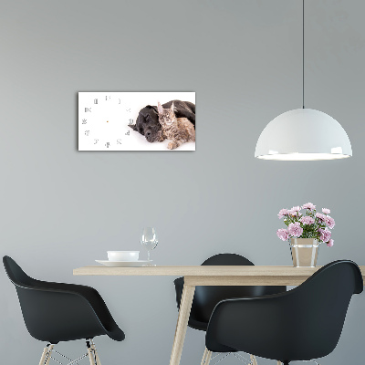 Moderne wanduhr Hund mit Katze