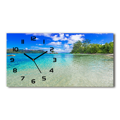 Moderne wanduhr Strand der Seychellen