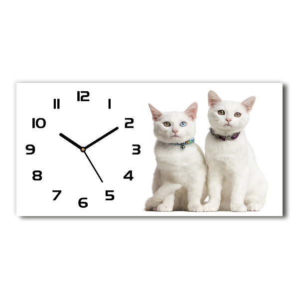 Moderne wanduhr Weiße Katzen