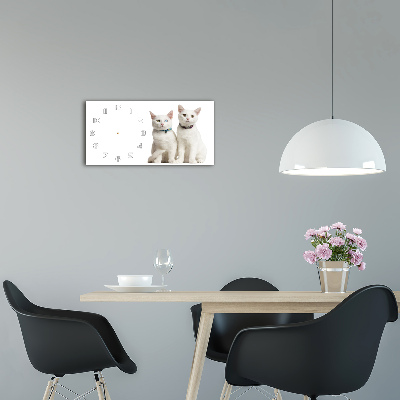 Moderne wanduhr Weiße Katzen