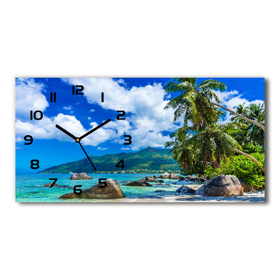 Moderne wanduhr Strand der Seychellen