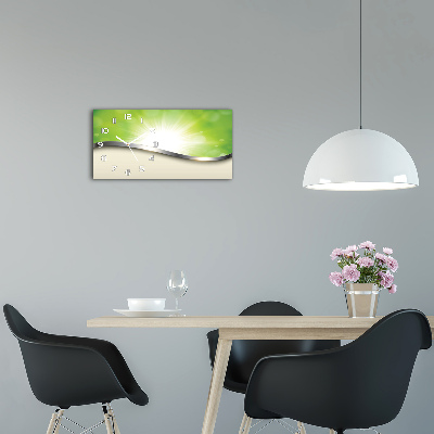 Horizontale Uhr Grüne Abstraktion