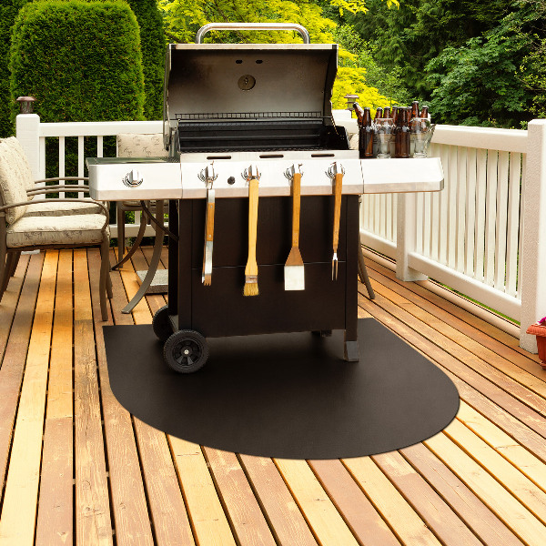 Grillmatte als Bodenschutz semioval in 100x100 cm