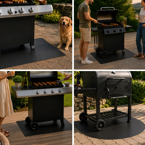 Grillmatte Bodenschutz Semiovale 100x100 cm