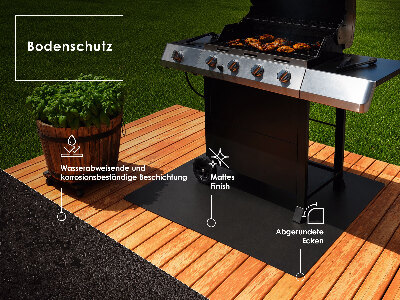 Grillmatte Bodenschutz In Rechteckform 100x80 cm