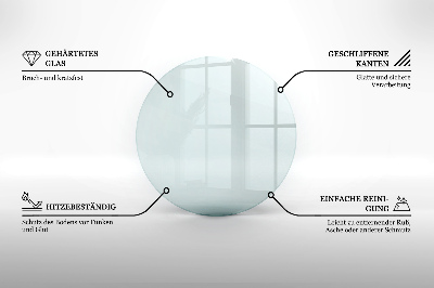 Glasplatte für Kamin rund transparent