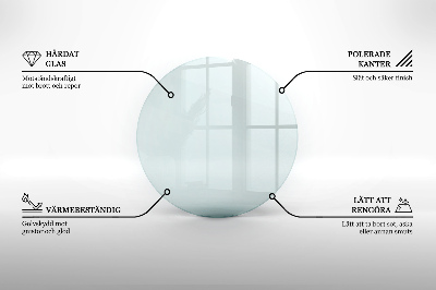 Glasplatte für Kamin rund transparent