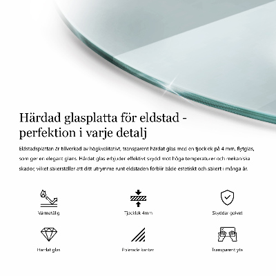 Glasplatte für Kamin rund transparent