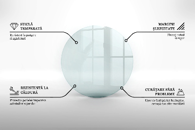 Glasplatte für Kamin rund transparent