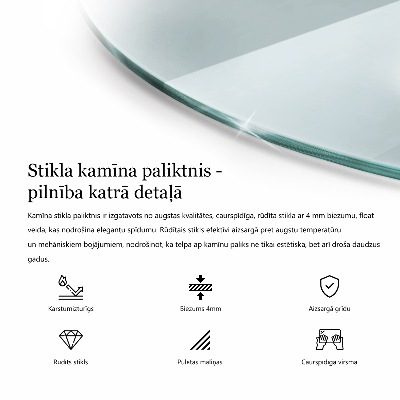 Glasplatte für Kamin rund transparent