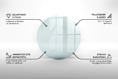 Glasplatte für Kamin rund transparent