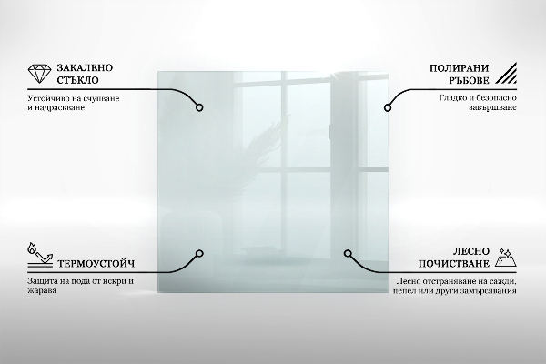 Bodenplatte Glas für Ofen rechteckig transparent