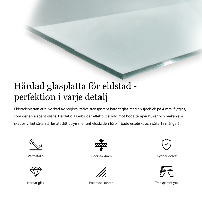 Bodenplatte Glas für Ofen rechteckig transparent