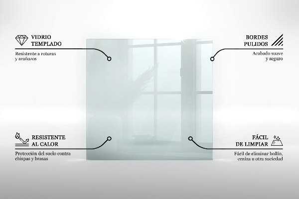 Bodenplatte Glas für Ofen rechteckig transparent