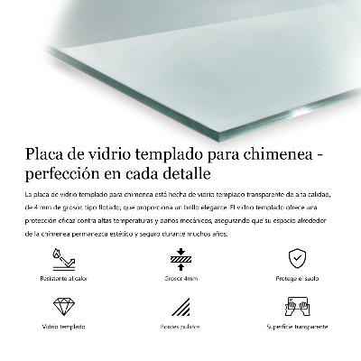 Bodenplatte Glas für Ofen rechteckig transparent