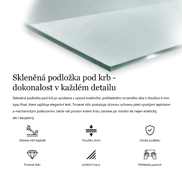 Bodenplatte Glas für Ofen rechteckig transparent