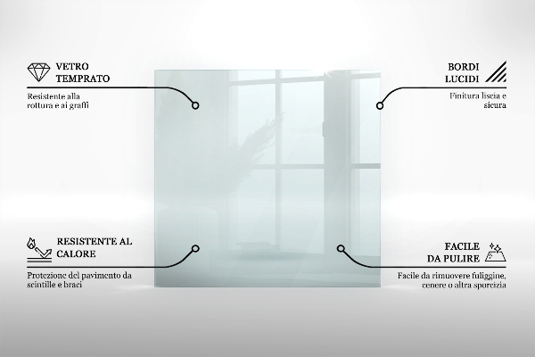 Bodenplatte Glas für Ofen rechteckig transparent