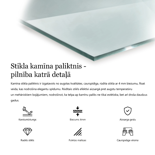 Bodenplatte Glas für Ofen rechteckig transparent