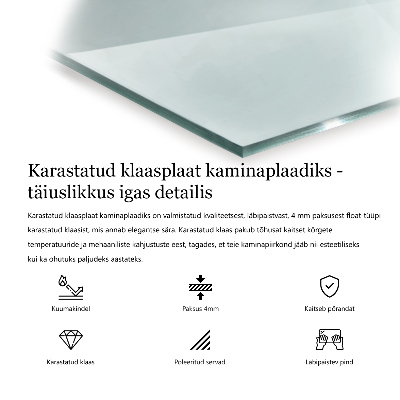 Bodenplatte Glas für Ofen rechteckig transparent