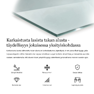 Bodenplatte Glas für Ofen rechteckig transparent