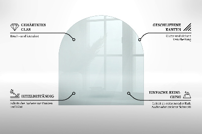 Glasplatte für Öfen halbrund transparent