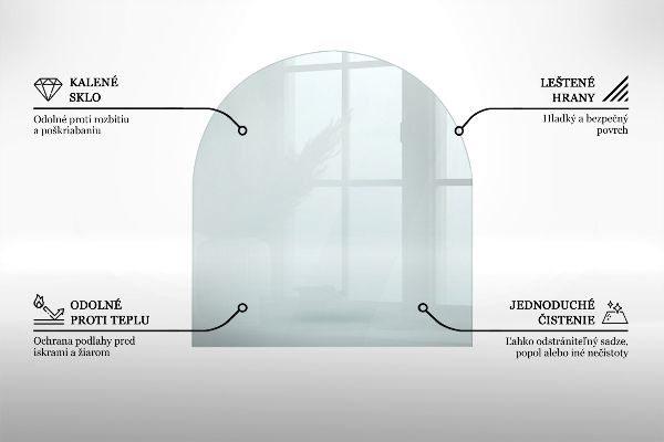 Glasplatte für Öfen halbrund transparent