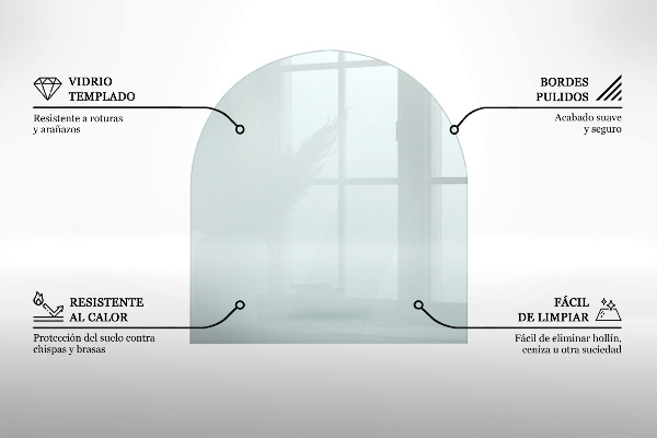 Glasplatte für Öfen halbrund transparent