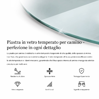 Glasplatte für Öfen halbrund transparent