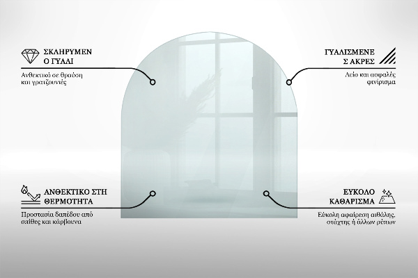 Glasplatte für Öfen halbrund transparent
