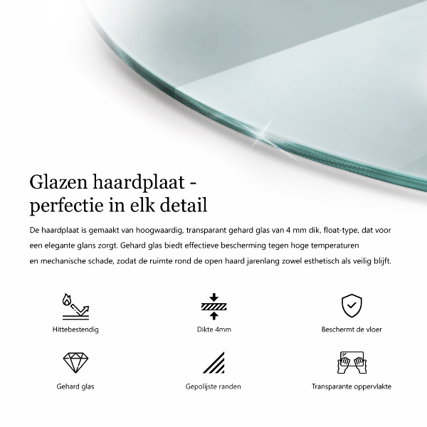 Kamin Glasplatte transparentes quartal