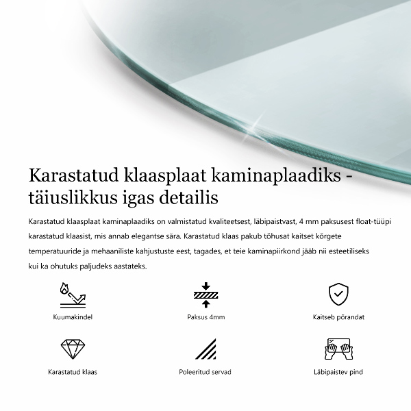 Kamin Glasplatte transparentes quartal