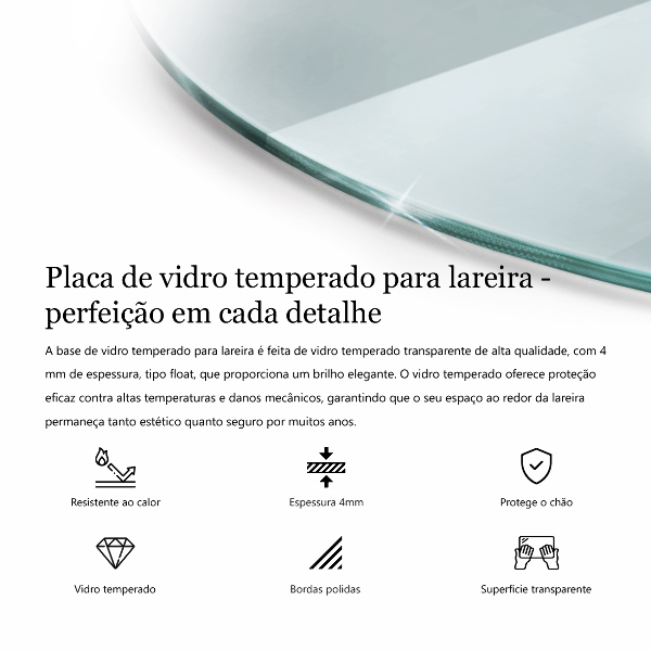 Kamin Glasplatte transparentes quartal