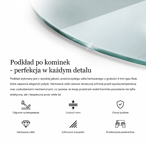 Kamin Glasplatte transparentes quartal