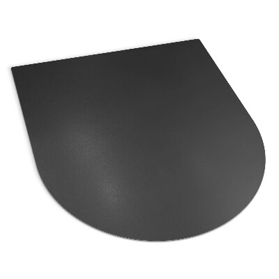 Semi-ovale Funkenschutzplatte für Kaminöfen in industriellem Metalldesign