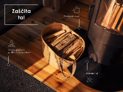 Semi-ovale Funkenschutzplatte für Kaminöfen in industriellem Metall-Design