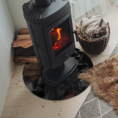 Runde Glasbodenplatte Kamin Geometrie im dreidimensionalen Raum