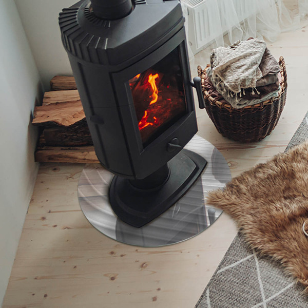 Runde Funkenschutzplatte aus Glas Wellen subtiler Formen