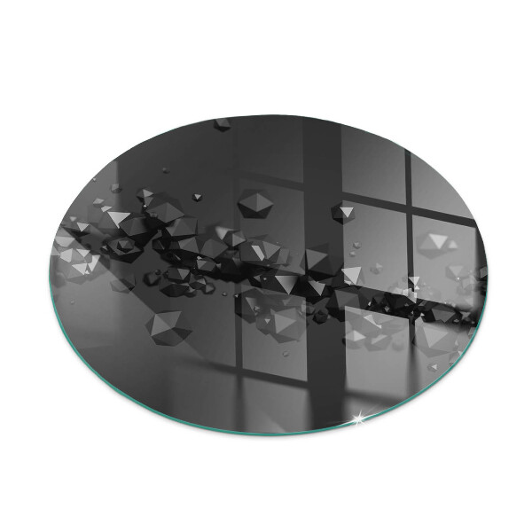 Runde Glasplatte für Kaminofen Abstrakte Wolkenformen in Festkörpern