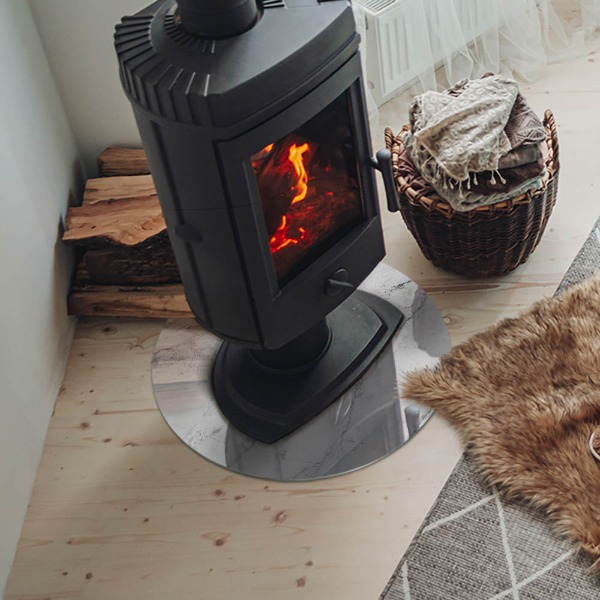 Runde Funkenschutzplatte aus Glas Marmorakzente mit feiner Maserung