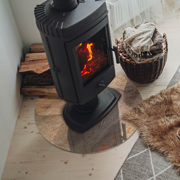 Runde Funkenschutzplatte aus Glas Die Beschaffenheit der Steinstruktur