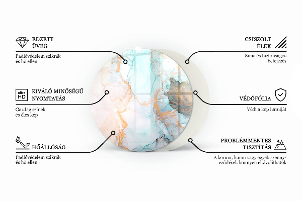 Runde Funkenschutzplatte aus Glas Rohbetonmuster