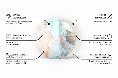 Runde Glasbodenplatte Kamin Stilvolles Marmormotiv