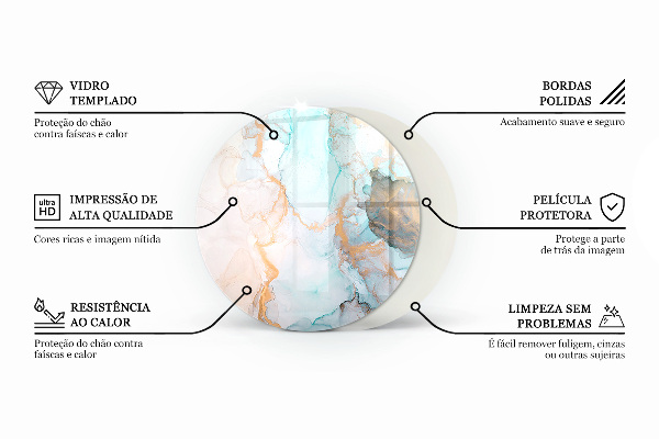 Runde Funkenschutzplatte aus Glas Anordnung der Mosaikdekorationen
