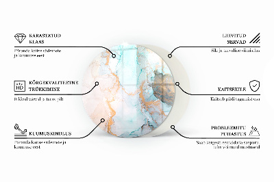 Runde Glasplatte für Kaminofen Mosaikmotiv mit floralen Akzenten
