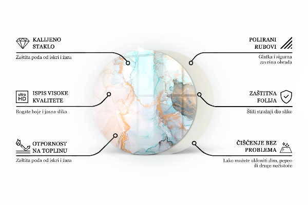 Runde Glasplatte für Kaminofen Platinenfarben in verschiedenen Farbtönen